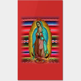 Our Lady of Guadalupe Virgin Mary Zarape Red Posters and Art